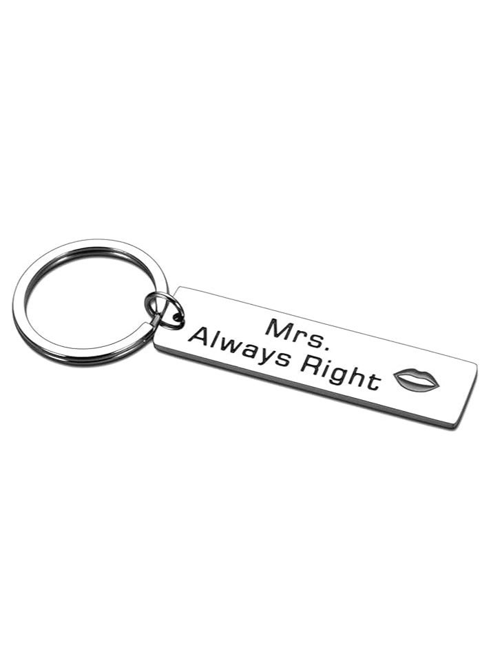 SOLDOUT Mr. Right Mrs. Always Right Letters Keychain Pendant Gift Couples Boyfriend Girlfriend Jewelry Keychain - Image 3