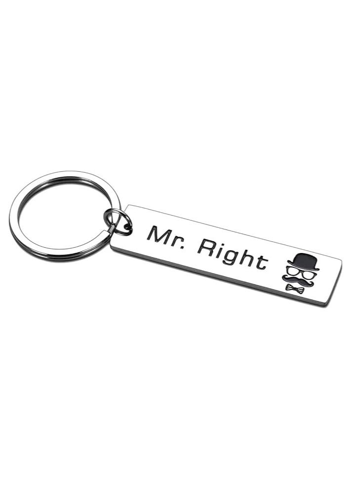 SOLDOUT Mr. Right Mrs. Always Right Letters Keychain Pendant Gift Couples Boyfriend Girlfriend Jewelry Keychain - Image 2