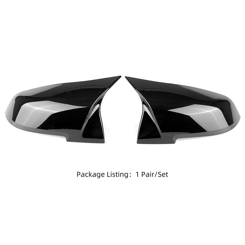 Qitian ABS Mirror Cover - Rearview Side Mirror Replacement, Fit for BMW 1, 2, 3 & 4 Series, X1, M2 - Gloss Black, 2pcs/Set - Image 2