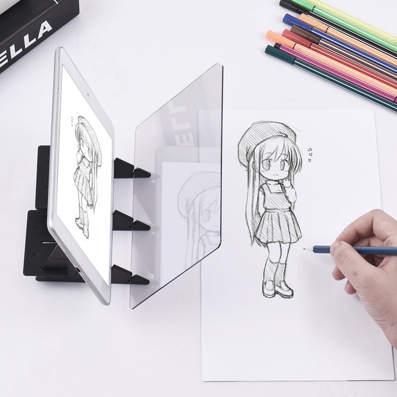 Transparent Drawing Board: Optical Imaging Lens Sheet, Dual-Sided Projection, Mobile & Tablet Compatible - Smart App Supported, Eco-Friendly PC Material Tracing Board for Beginners, Anime Enthusiasts, - Image 3