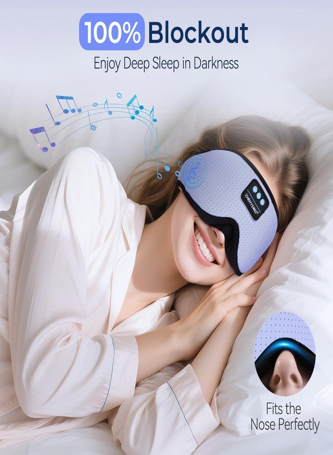 ZHENYEMEI 3D Sleep Mask with Bluetooth Headphones, Breathable Cotton Sleeping Headphones for Side Sleepers, Wireless Music Eye Mask with Timer, Gifts for Men Women, Purple - Image 5