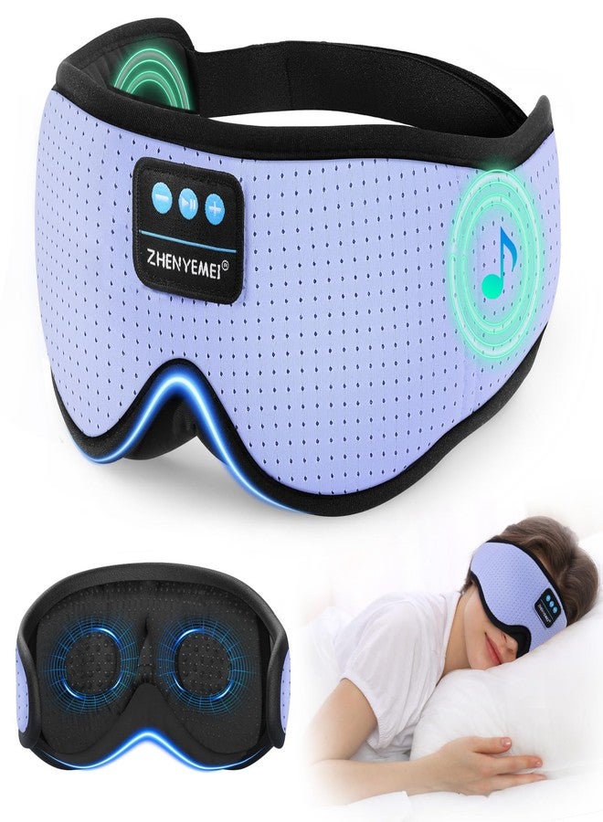 ZHENYEMEI 3D Sleep Mask with Bluetooth Headphones, Breathable Cotton Sleeping Headphones for Side Sleepers, Wireless Music Eye Mask with Timer, Gifts for Men Women, Purple - Image 1