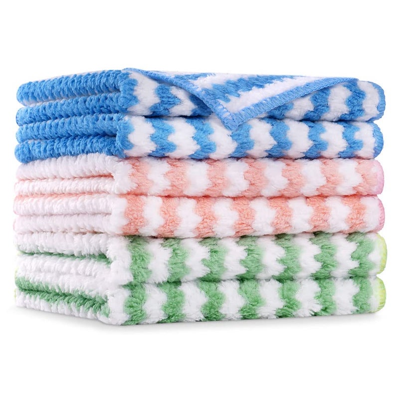 Vicloon Microfiber Cleaning Cloths 6Pcs Super Absorbent Microfibre Cleaning ClothReusable Microfiber Dish ClothsMultipurpose Cleaning Towels for HouseKitchen Size 30 x 30 cm