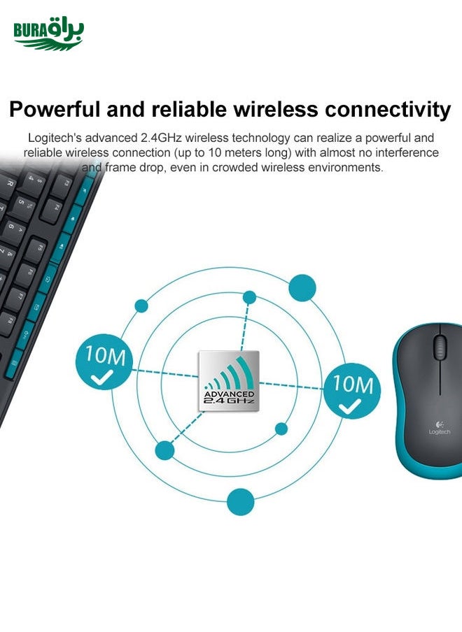 BURAQ - Logitech MK275 USB Wireless Keyboard Mouse Set - Image 1