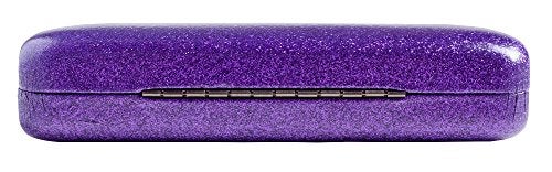 SPUNKYsoul Eye Glasses Case Adult Woman Dazzling Sparkle Smooth Glitter Hard Shell Eyeglass Large Purple - Image 3