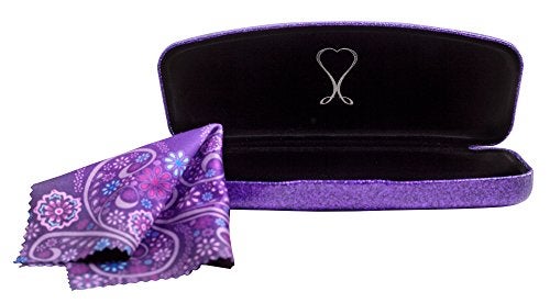 SPUNKYsoul Eye Glasses Case Adult Woman Dazzling Sparkle Smooth Glitter Hard Shell Eyeglass Large Purple - Image 2