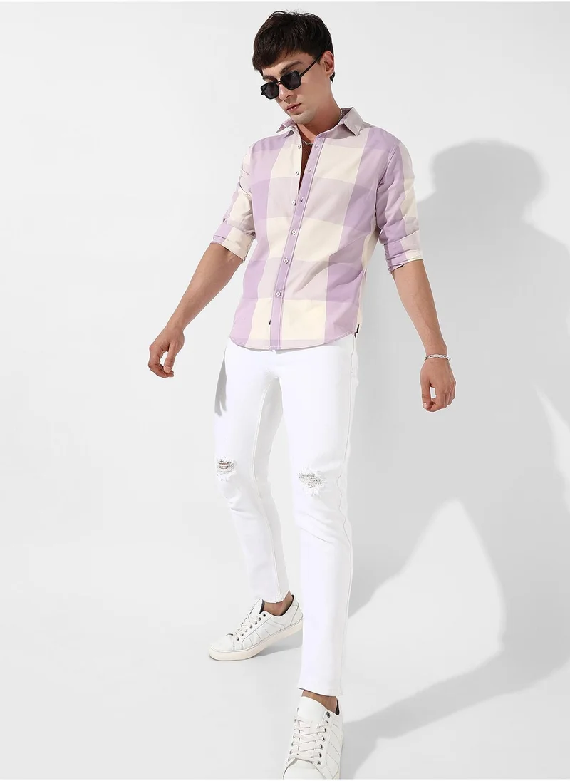 Campus Sutra Men's Cotton Buffalo Check Shirt