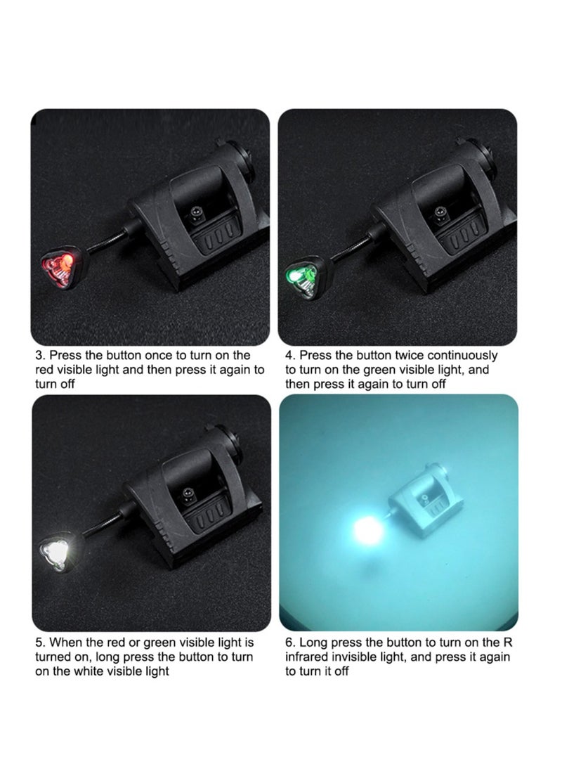 AROAQ Super Bright Headlamp, Multifunctional Tactical Helmet Light, Durable Rechargeable Helmet Light For Hunting Airsoft Military Black - Image 4