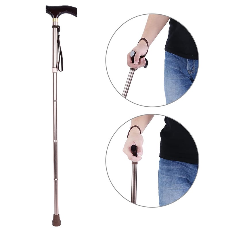 klarako Elderly Folding Cane, Wooden Handle Safety Walking Folding Cane With Walking Canes Collapsible For Canes Canes For Men And Women - Image 2
