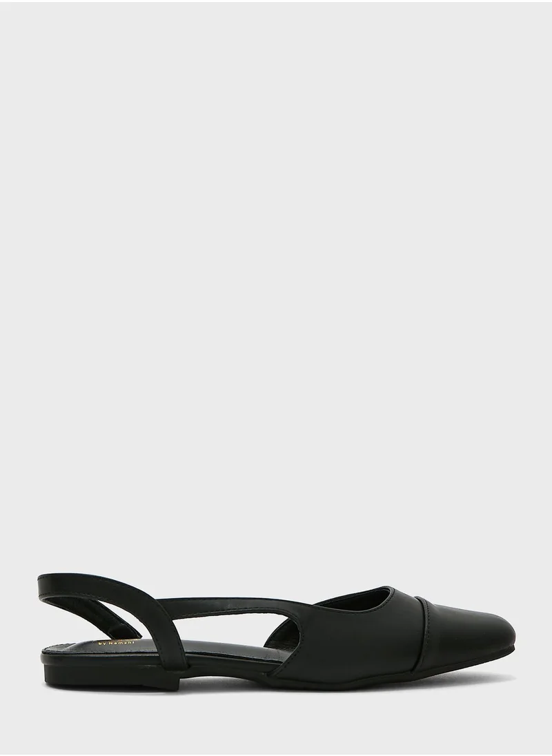 ELLA Toecap Flat Slingback Shoe