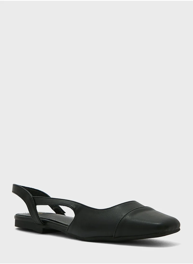 ELLA Toecap Flat Slingback Shoe