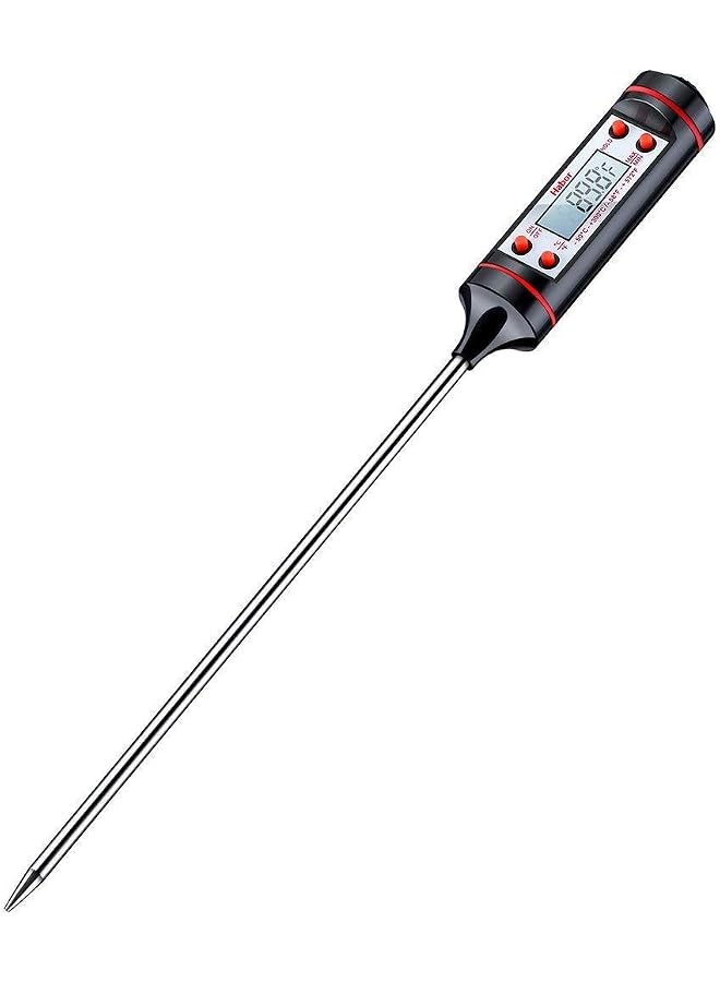 S-TOP Sincher Meat Thermometer, Cooking Thermometer With Instant Read, Lcd Screen, Hold Function For Kitchen Food Smoker Grill Bbq Candy Milk Water, Black, No - Image 1