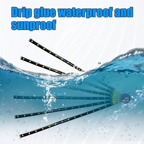 Dickno 6 PCS 15 LED Strip Underbody Light, 1Ft 12V Waterproof Car Led Interior Exterior Strip Light with 6 Inch Wire, Flexible Auto Light Strip Decoration for Car Motorcycle Truck Boat (Yellow) - Image 3