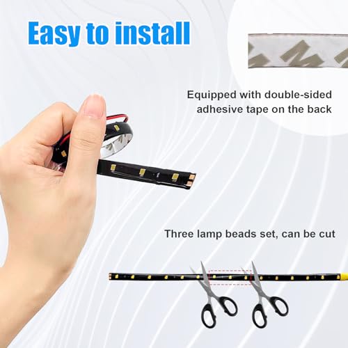 Dickno 6 PCS 15 LED Strip Underbody Light, 1Ft 12V Waterproof Car Led Interior Exterior Strip Light with 6 Inch Wire, Flexible Auto Light Strip Decoration for Car Motorcycle Truck Boat (Yellow) - Image 5