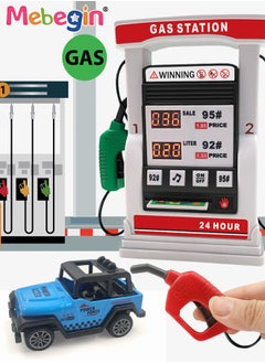 MEBEGIN Gas Station Set with 2 Cars and Multi Accessaries, Petrol Station Learning Toy with Sounds and Lights, Funny Play House Toys, Early Education Toys, Ideal Gift for Kids, 3 AA Batteries Required(Not Included), 16*5*18cm  - Image 4