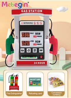 MEBEGIN Gas Station Set with 2 Cars and Multi Accessaries, Petrol Station Learning Toy with Sounds and Lights, Funny Play House Toys, Early Education Toys, Ideal Gift for Kids, 3 AA Batteries Required(Not Included), 16*5*18cm  - Image 2