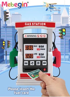 MEBEGIN Gas Station Set with 2 Cars and Multi Accessaries, Petrol Station Learning Toy with Sounds and Lights, Funny Play House Toys, Early Education Toys, Ideal Gift for Kids, 3 AA Batteries Required(Not Included), 16*5*18cm  - Image 5