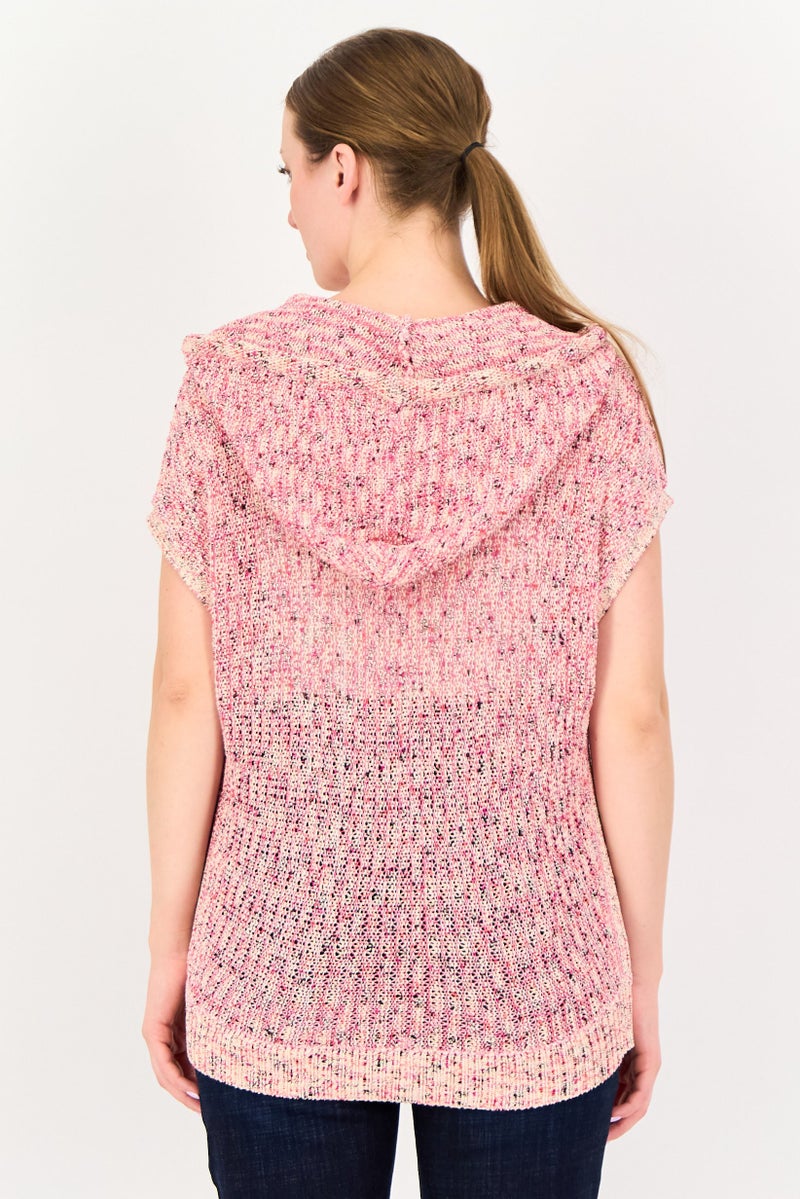 promod Women Hoodie Yarn Dye Sweater, Multicolor - Image 2