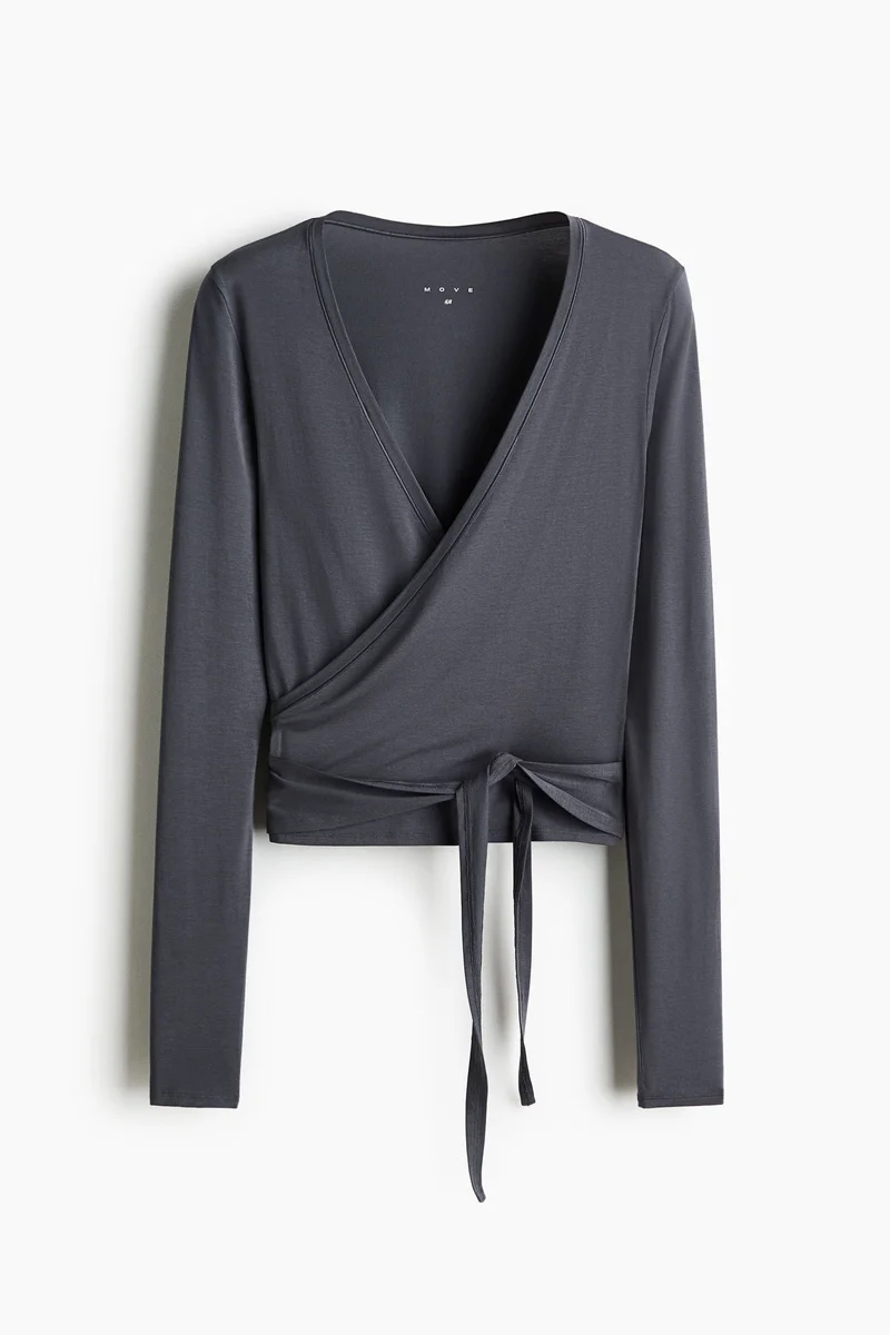 H&M Sports wrap top in modal