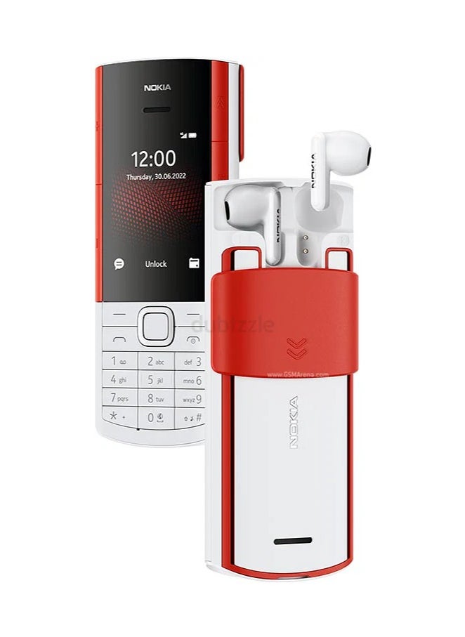 BJollys - 5710 XA Dual SIM White/Red 48MB RAM 128MB 4G -Middle East Version - Image 1