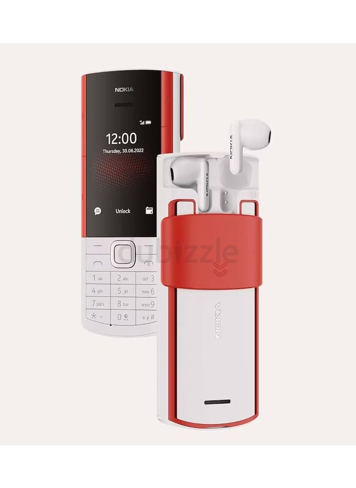 BJollys - 5710 XA Dual SIM White/Red 48MB RAM 128MB 4G -Middle East Version - Image 1