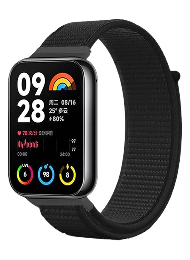 Nylon Bands Compatible with Redmi Watch 4/5/6 Xiaomi Smart Band 8 Pro/Xiaomi Smart Band 9 Pro, Adjustable Sports Replacement Bands for Women Men,Black - Image 1