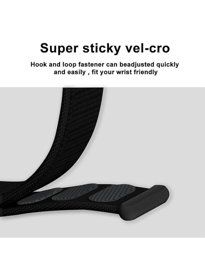 Nylon Bands Compatible with Redmi Watch 4/5/6 Xiaomi Smart Band 8 Pro/Xiaomi Smart Band 9 Pro, Adjustable Sports Replacement Bands for Women Men,Black - Image 4