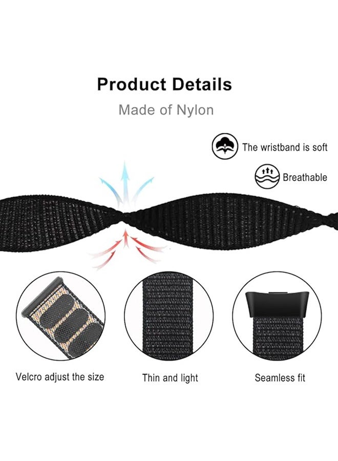 Nylon Bands Compatible with Redmi Watch 4/5/6 Xiaomi Smart Band 8 Pro/Xiaomi Smart Band 9 Pro, Adjustable Sports Replacement Bands for Women Men,Black - Image 2