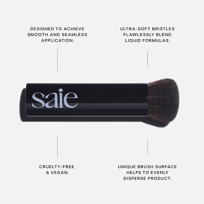 Saie The Base Brush - Ultra-Soft Foundation Brush for Liquid Makeup - Dense Complexion + Blending Brush with Cruelty-Free, Synthetic Bristles (1 Count) - Image 2