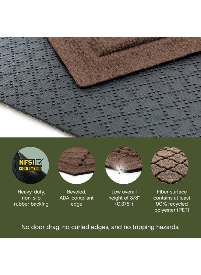 Waterhog Bungalow Flooring Waterhog Indoor/Outdoor Doormat, 4' x 6', Skid Resistant, Easy to Clean, Catches Water and Debris, Cordova Collection, Dark Brown - Image 3