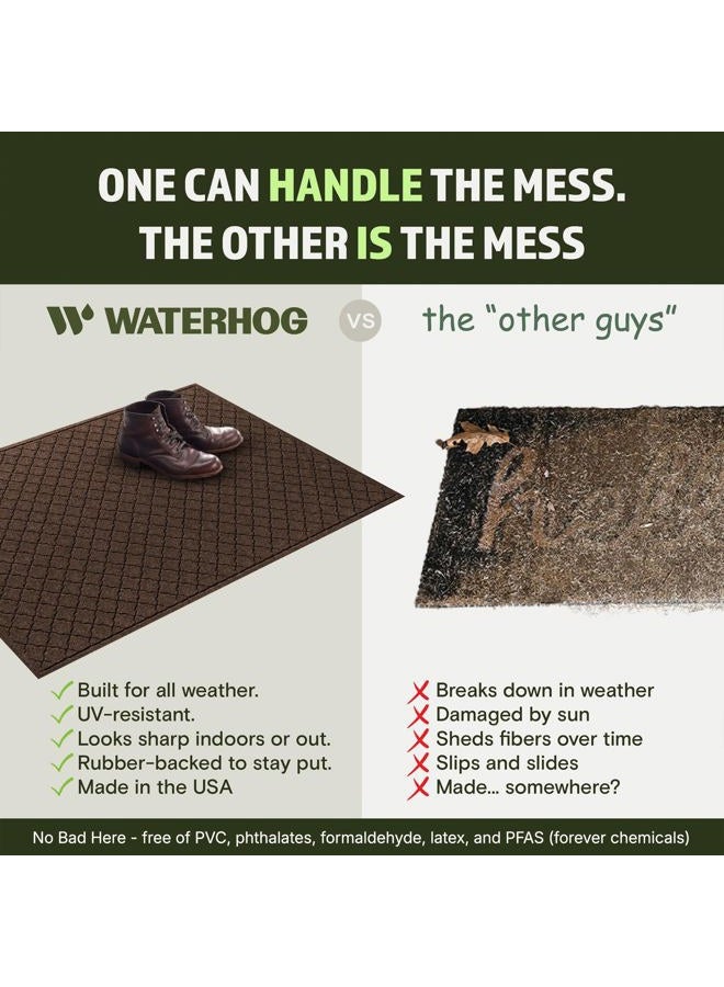 Waterhog Bungalow Flooring Waterhog Indoor/Outdoor Doormat, 4' x 6', Skid Resistant, Easy to Clean, Catches Water and Debris, Cordova Collection, Dark Brown - Image 5