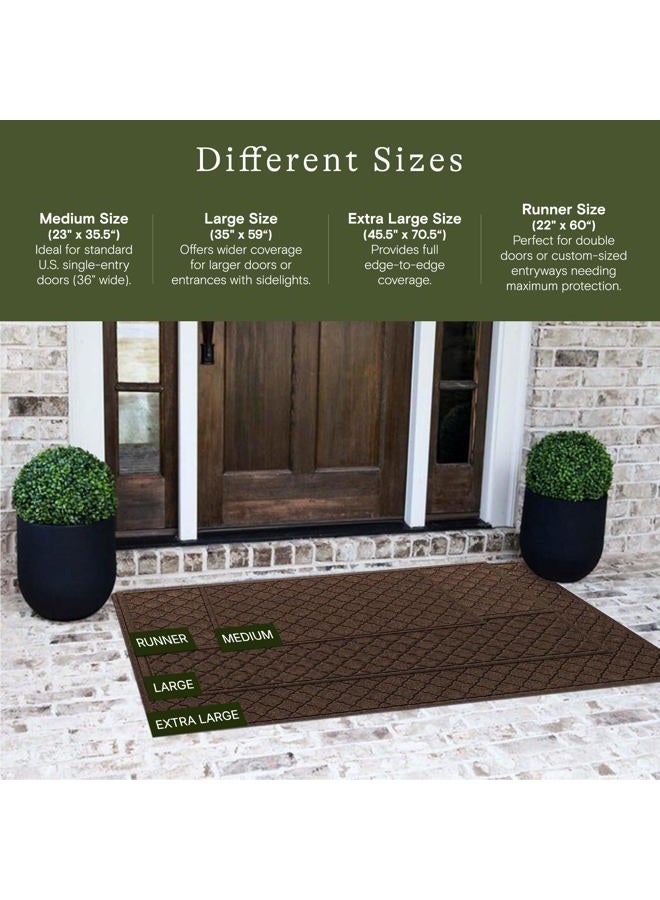 Waterhog Bungalow Flooring Waterhog Indoor/Outdoor Doormat, 4' x 6', Skid Resistant, Easy to Clean, Catches Water and Debris, Cordova Collection, Dark Brown - Image 2