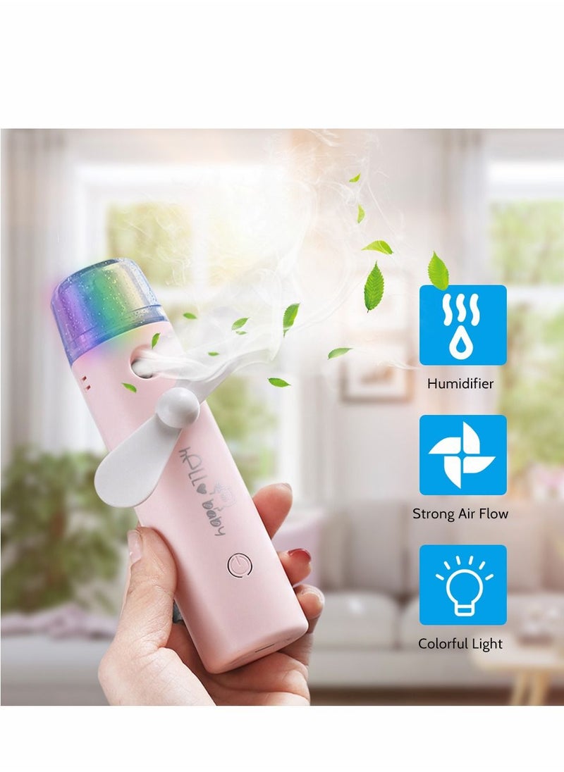 Generic - Fan Mister Small Handheld Fan Portable Mini Fan Humidifier USB Rechargeable Fan Misting Fan for Outdoor Indoor - Image 1