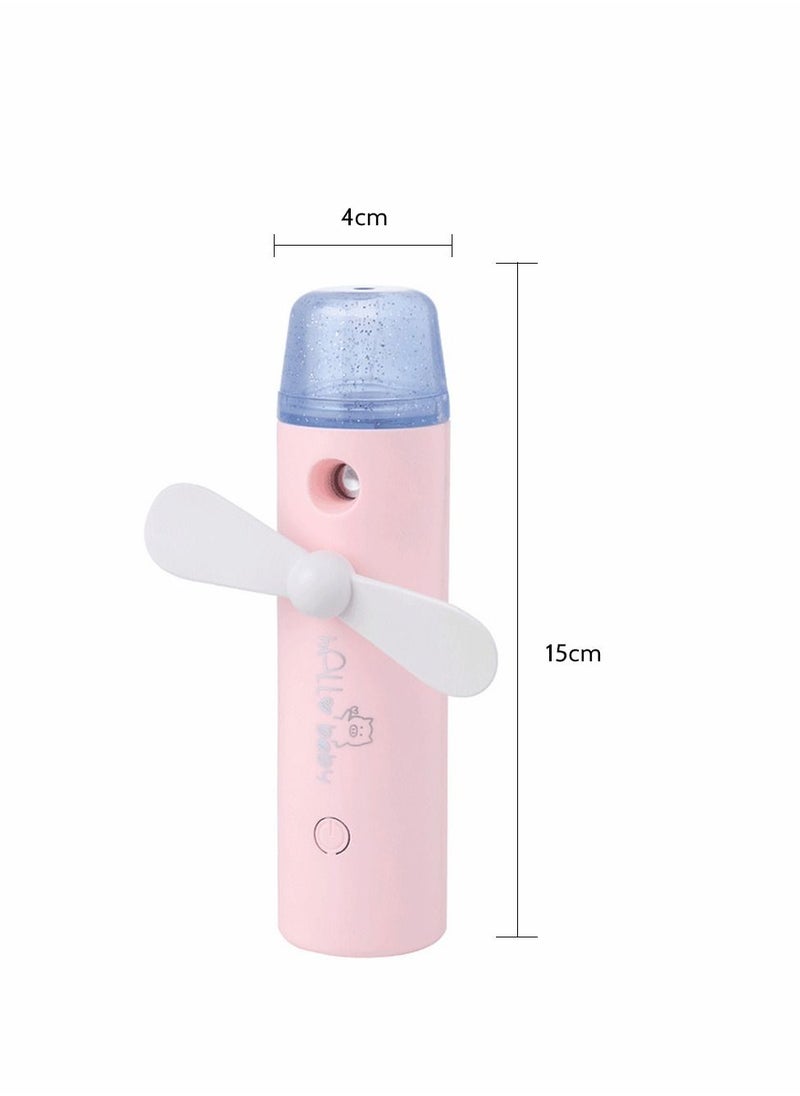 Generic - Fan Mister Small Handheld Fan Portable Mini Fan Humidifier USB Rechargeable Fan Misting Fan for Outdoor Indoor - Image 1