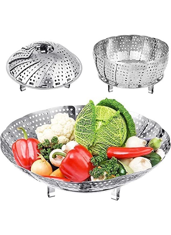 JB Export - JB Export Foldable Steamer Basket For Draning Boil Fruit And Vegetable Storage And CleanStainless Steel Instant Pot Pack Of 1 - Image 1