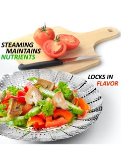 JB Export JB Export Foldable Steamer Basket For Draning Boil Fruit And Vegetable Storage And CleanStainless Steel Instant Pot Pack Of 1  - Image 5