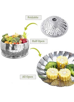 JB Export JB Export Foldable Steamer Basket For Draning Boil Fruit And Vegetable Storage And CleanStainless Steel Instant Pot Pack Of 1  - Image 2