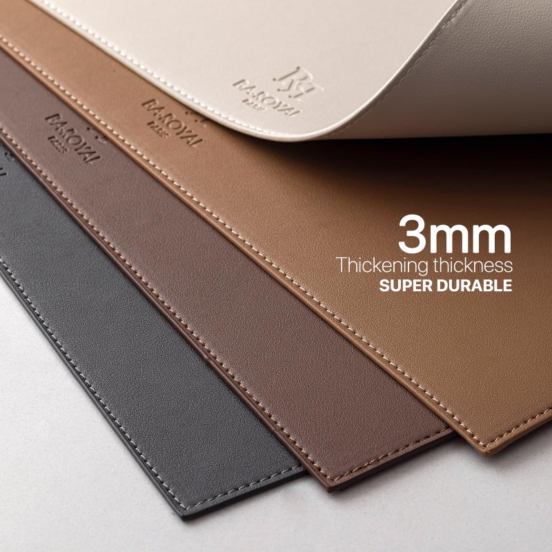 Baroyal Faux Leather Placemats Set of 6 Vinyl Washable Wipeable Table Mats for Kitchen Dining Table Heat Resistant Waterproof Modern Indoor/Outdoor Placemats Non-Slip Easy Clean Place Mats-Cream White - Image 3