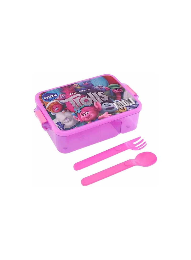 Spaceshoop Square Lunch Box Mini Raw Plastic Multicolored Graphics Easy Clean