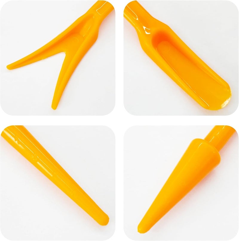 bociloy 6PCS Mini Garden Hand Succulent Transplanting Tools Set, Plastic Seedling Dibber and Digging Tools for Indoor Gardening, Home Plant Care, Repotting, Lawn Maintenance(Yellow) - Image 3