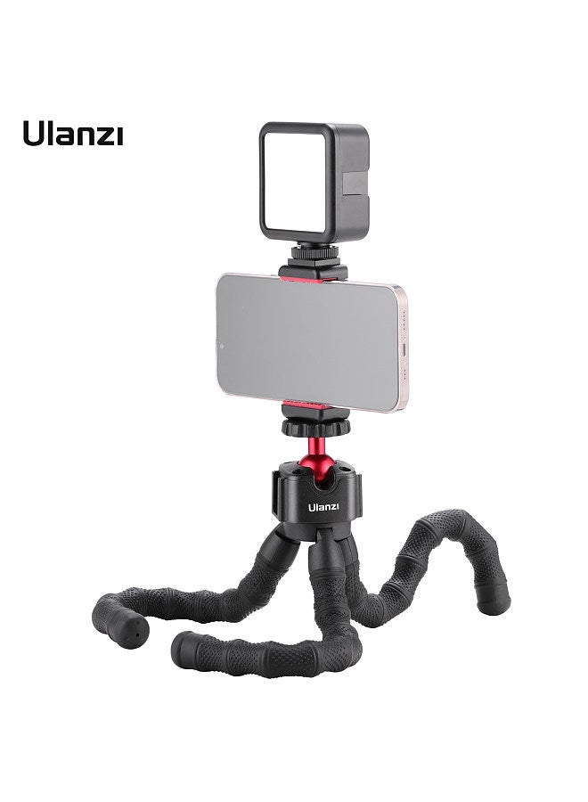 Ulanzi Smartphone Filmmaking Kit Multi-functional Phone Vlog Kit with Octopus Tripod Stand + 5500K Mini LED Video Light + Phone Holder with Cold Shoe Mount for Vlog Live Streaming Video Conference - Image 5