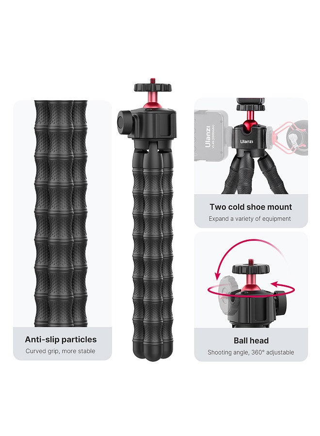 Ulanzi Smartphone Filmmaking Kit Multi-functional Phone Vlog Kit with Octopus Tripod Stand + 5500K Mini LED Video Light + Phone Holder with Cold Shoe Mount for Vlog Live Streaming Video Conference - Image 3