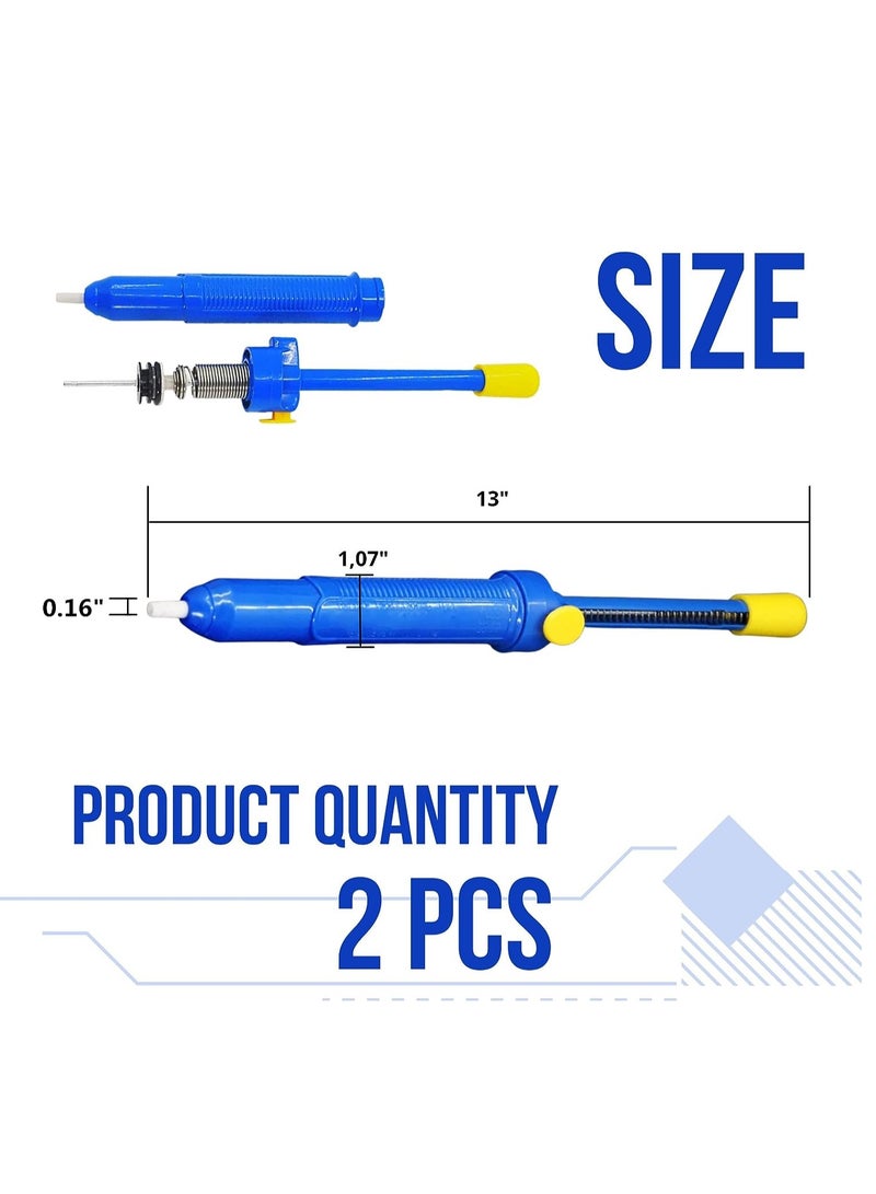 SYOSI 2 Pcs Solder S uc ker Desoldering Pump 13" Manual Solder Removal Tool for Through Hole Desoldering with Strong Vacuum Suction - Image 4