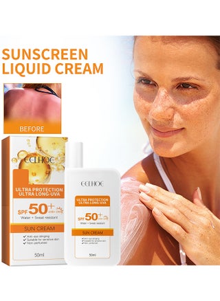 Sunscreen Liquid Cream, Sunscreen Skin Care Waterproof Strong UV Protection Hydrating Cream SPF 50+ PA++++ 50ML For Women Men - pzsku/Z728A4575277FA8F2A83BZ/45/_/1740627016/3dc10443-2177-4444-aedc-c064e906c156