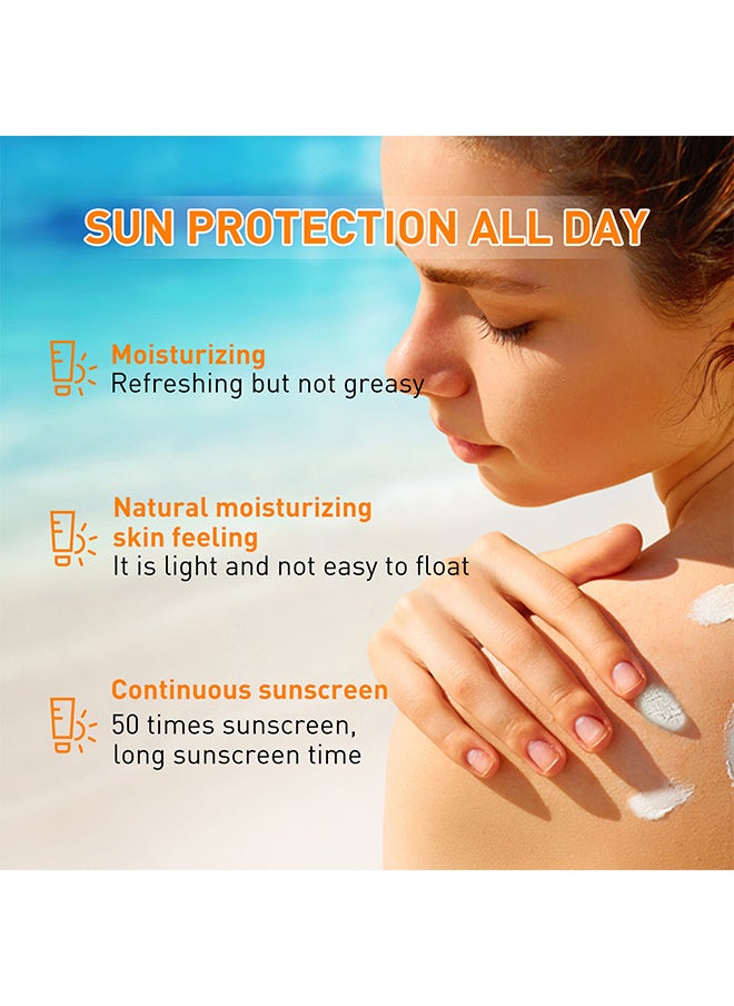 Sunscreen Liquid Cream, Sunscreen Skin Care Waterproof Strong UV Protection Hydrating Cream SPF 50+ PA++++ 50ML For Women Men