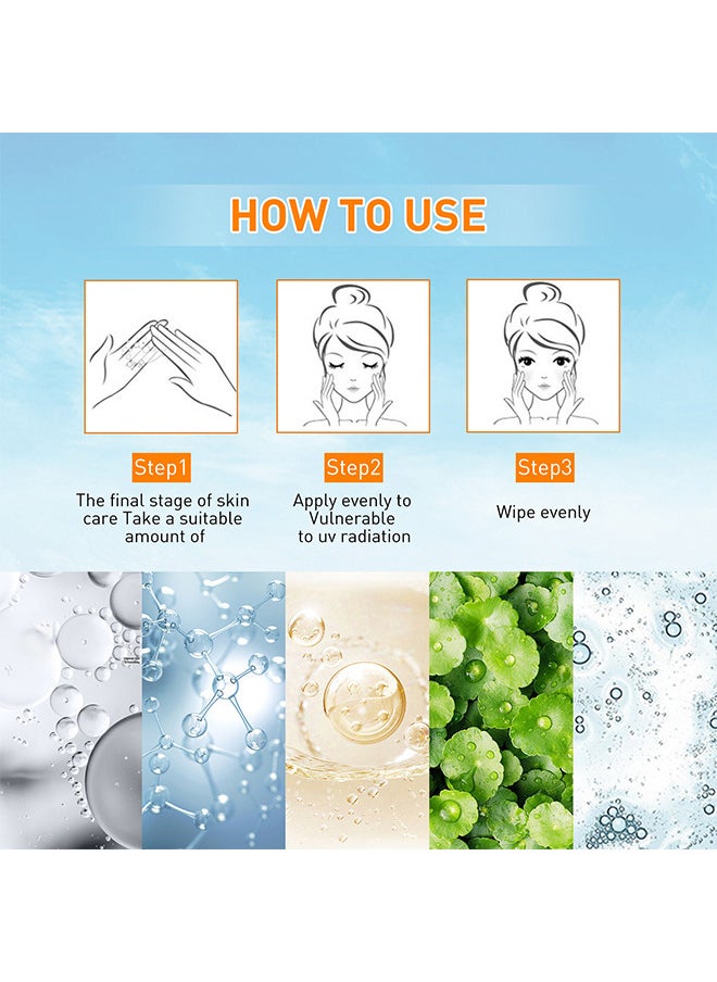 Sunscreen Liquid Cream, Sunscreen Skin Care Waterproof Strong UV Protection Hydrating Cream SPF 50+ PA++++ 50ML For Women Men