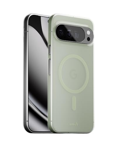 Mous for Google Pixel 10 Pro XL 2025 Case Compatible with Qi2 MagSafe and Pixelsnap Super Thin Crystal Clear Slim Design Green Tint - Image 1