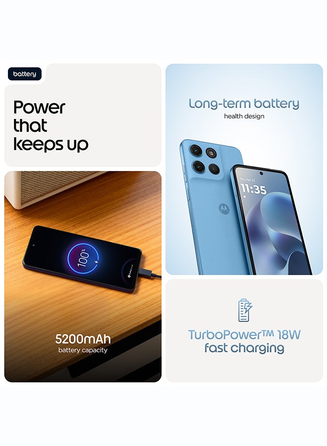 موتورولا G17 Dual SIM 4G PANTONE Alaskan Blue 4GB RAM 128GB - Middle East Version - Image 4