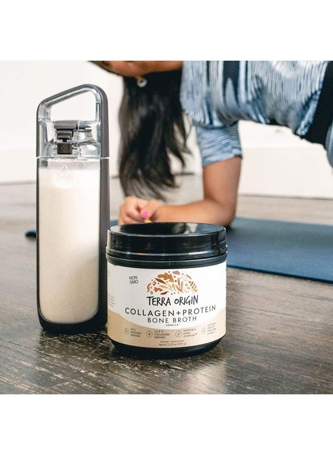 Terra Origin مسحوق مرق العظام بروتين الكولاجين، كولاجين طبيعي من مصادر غذائية حقيقية مع 17 جرام بروتين، لدعم الشعر والبشرة والأظافر والمفاصل، 20 حصة، فانيليا - Image 4