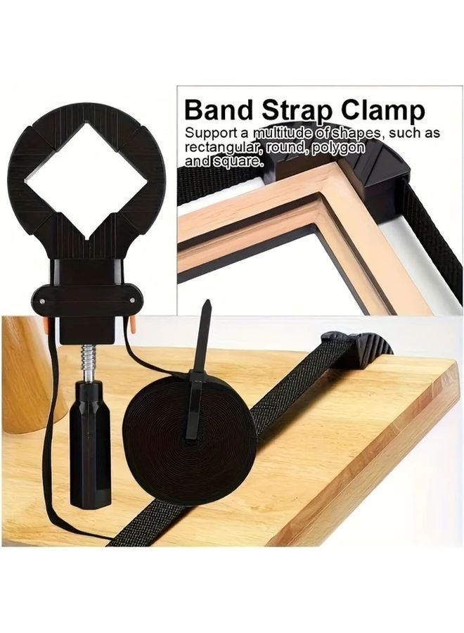 Black Adjustable Woodworking Clamp 90 Degree Right Angle Multi Functional Quick Adjust Band - Image 5
